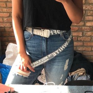 off white | rubber industrial belt